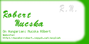 robert mucska business card