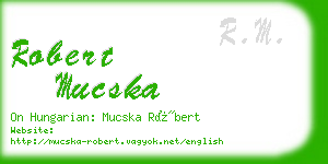 robert mucska business card